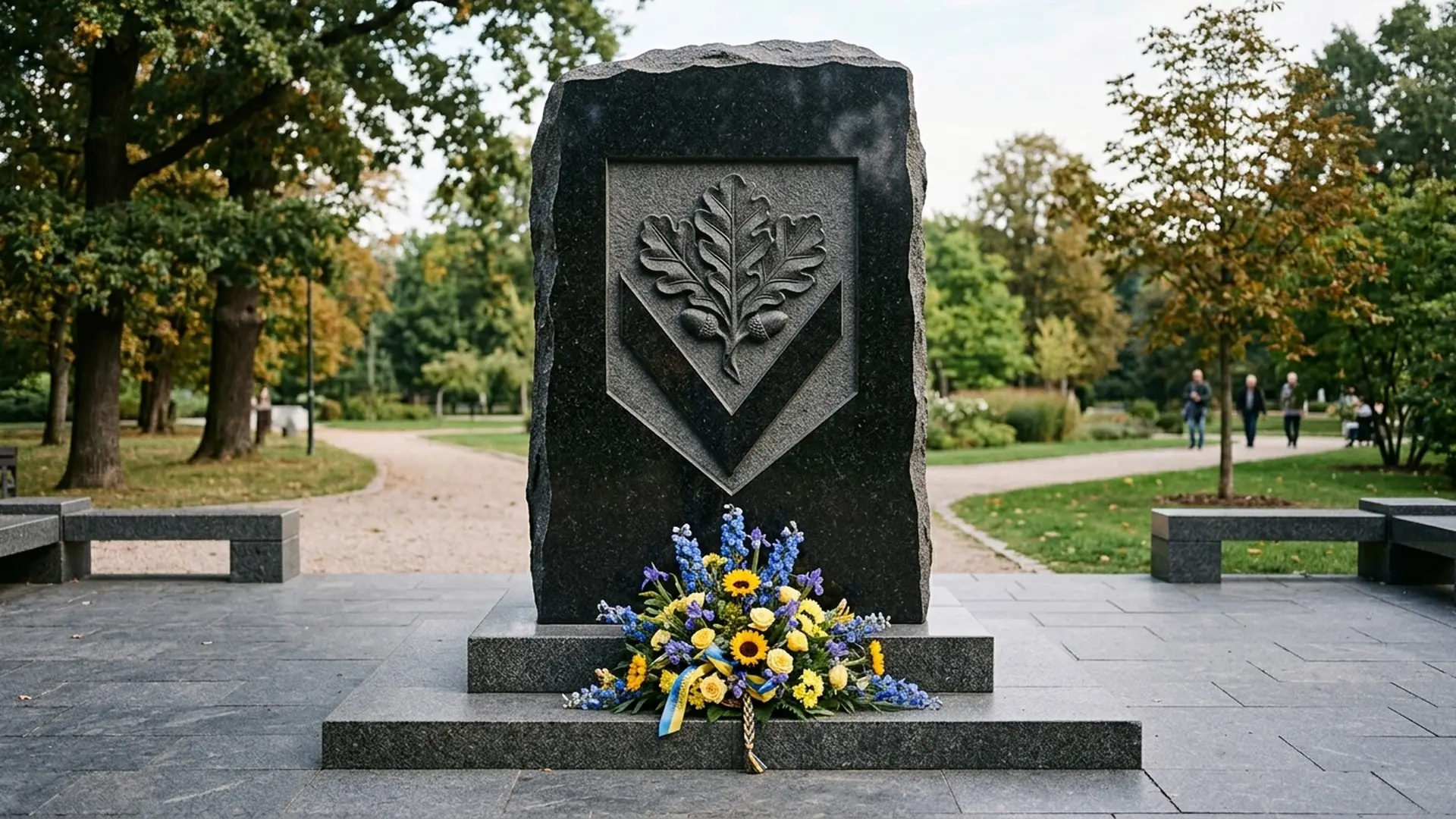 Військовий пам’ятник із гравіюванням шеврона підрозділу