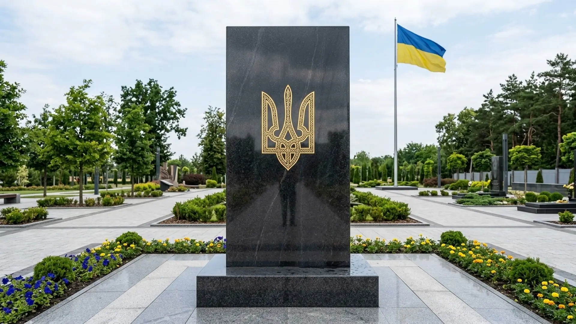 Встановлений військовий пам’ятник із державною символікою